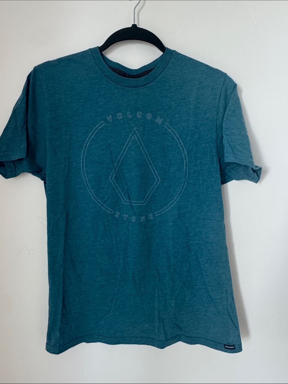Volcom Stone Logo Graphic T-Shirt Boys Teal Heather Modern Fit Skate Surf XL
